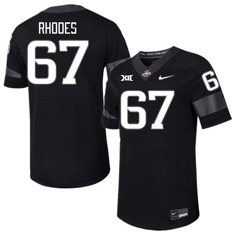 Men #67 Carson Rhodes Iowa State Cyclones College Football Jerseys Stitched-Black